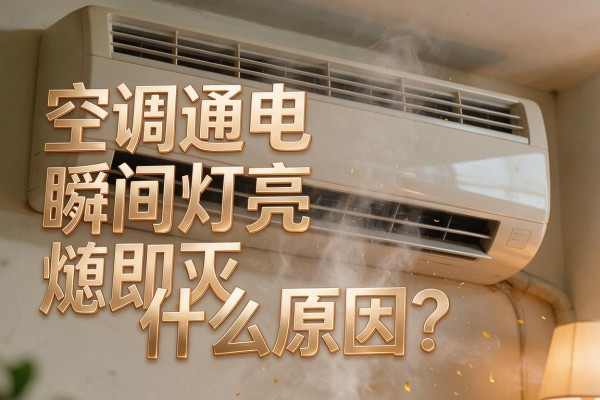 空调通电瞬间灯亮随即熄灭什么原因？