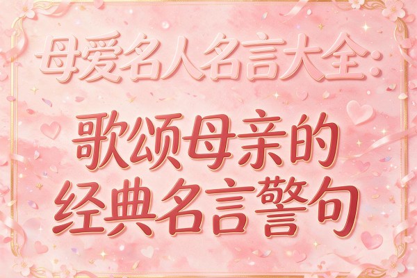 母爱名人名言大全:歌颂母亲的经典名言警句