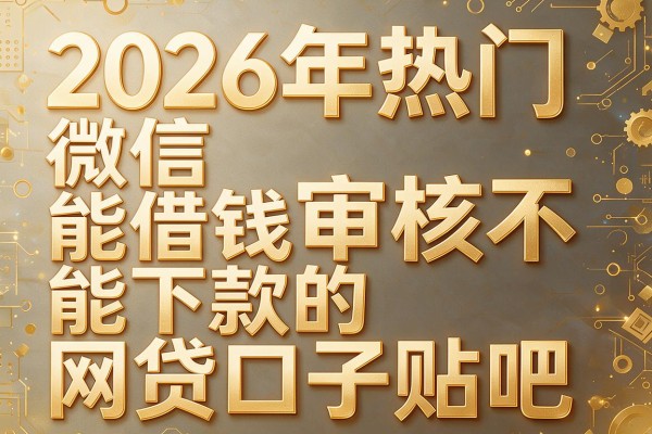 2026年热门微信能借钱审核不,能下款的网贷口子贴吧