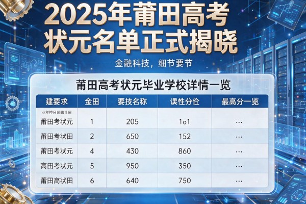 2025年莆田高考状元名单正式揭晓,莆田高考状元毕业学校详情及最高分一览