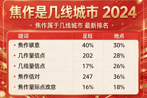焦作是几线城市2024,焦作属于几线城市最新排名