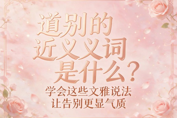 道别的近义词是什么？学会这些文雅说法让告别更显气质