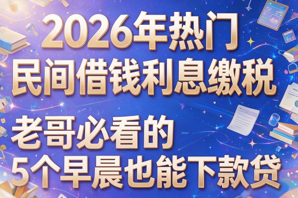 2026年热门民间借钱利息缴税，老哥必看的5个早晨也能下款的网贷