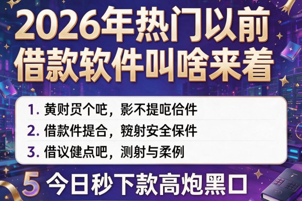 2026年热门以前借款软件叫啥来着,收录5个今日秒下款高炮黑口