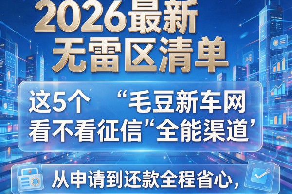 2026最新无雷区清单:这5个"毛豆新车网看不看征信"全能渠道,从申请到还款全程省心