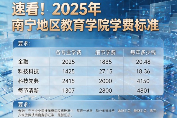 速看!2025年南宁地区教育学院学费标准,各专业学费每年多少钱最新汇总