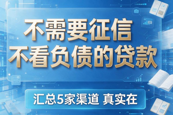 不需要征信不看负债的贷款，汇总5家渠道真实在