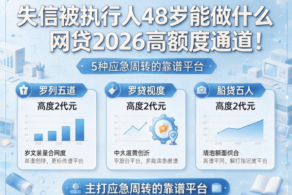 失信被执行人48岁能做什么网贷2026高额度通道！本篇罗列5种主打应急周转的靠谱平台