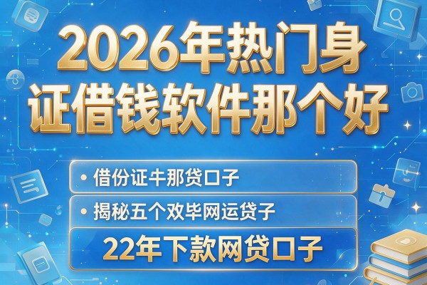 2026年热门身份证借钱软件那个好,揭秘五个22年下款网贷口子