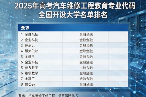 2025年高考汽车维修工程教育专业代码及全国开设大学名单排名