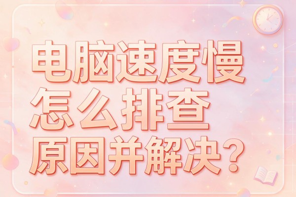 电脑速度慢怎么排查原因并解决?