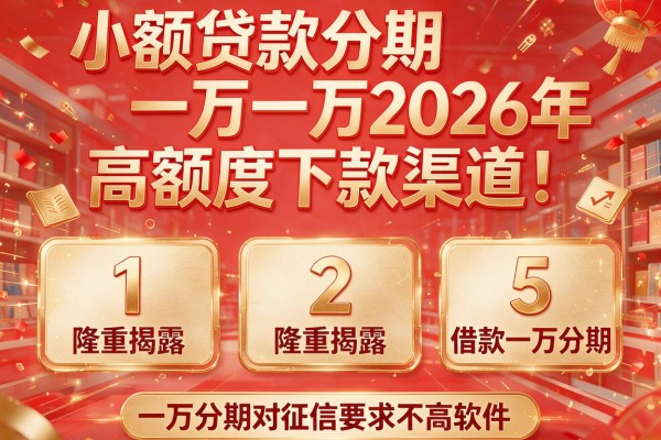 小额贷款分期一万2026年高额度下款渠道!隆重揭露5个借款一万分期对征信要求不高软件