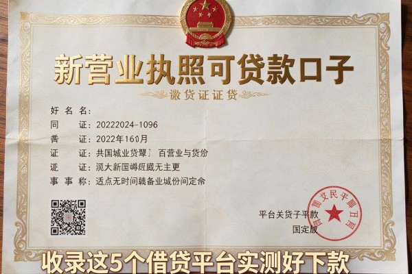 新营业执照可贷款口子,收录这5个借贷平台实测好下款