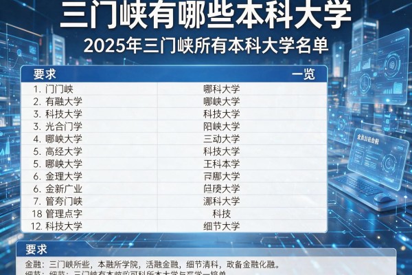 三门峡有哪些本科大学 2025年三门峡所有本科大学名单一览