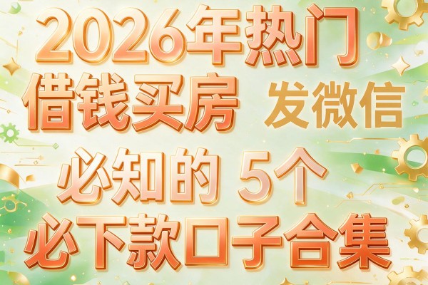 2026年热门借钱买房发微信,必知的5个必下款口子合集