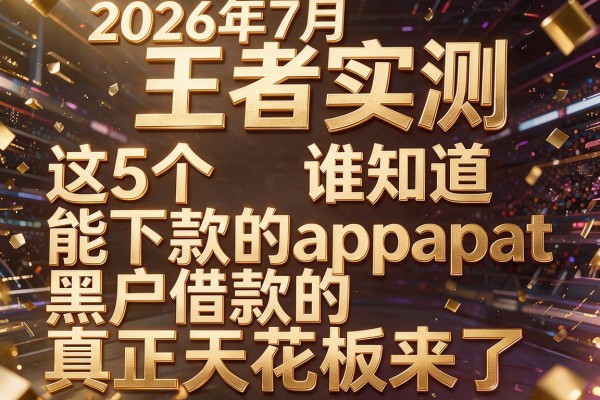 2026年7月王者实测:这5个"谁知道能下款的app"黑户借款的真正天花板来了