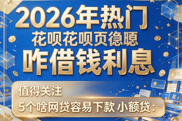 2026年热门花呗咋借钱利息,值得关注的5个啥网贷容易下款小额贷