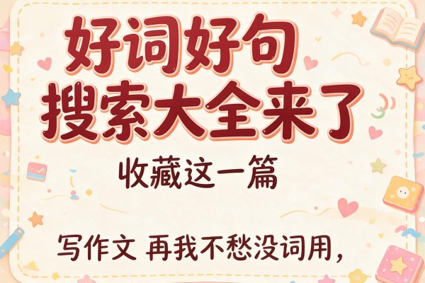 好词好句搜索大全来了,收藏这一篇,写作文再也不愁没词用