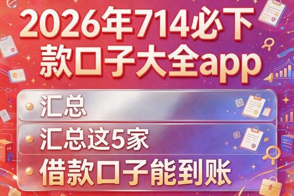 2026年714必下款口子大全app,汇总这5家借款口子能到账
