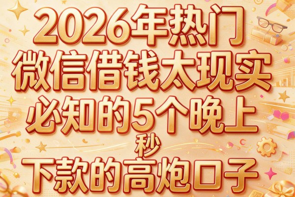 2026年热门微信借钱太现实，必知的5个晚上秒下款的高炮口子