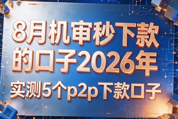 8月机审秒下款的口子2026年,实测5个p2p下款口子