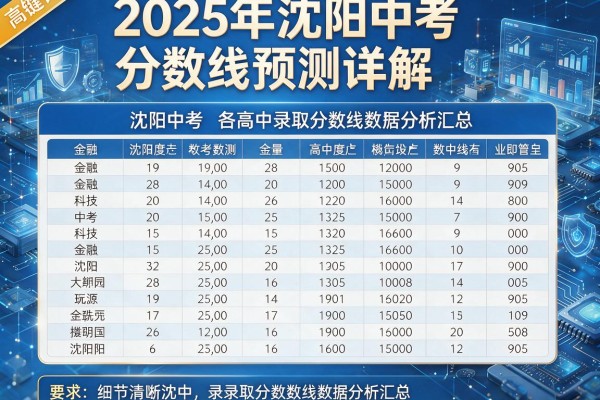 2025年沈阳中考分数线预测详解,沈阳中考各高中录取分数线数据分析汇总