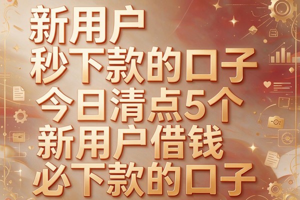 新用户秒下款的口子，今日清点5个新用户借钱必下款的口子