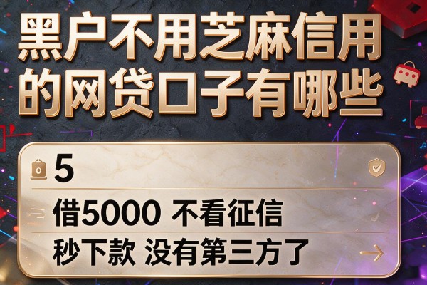 黑户不用芝麻信用的网贷口子有哪些，本文评析5个借5000不看征信秒下款没有第三方了