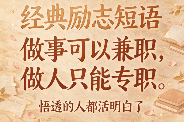 经典励志短语-做事可以兼职,做人只能专职,悟透的人都活明白了