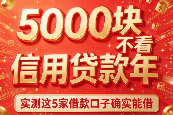 5000块不看信用贷款年,实测这5家借款口子确实能借