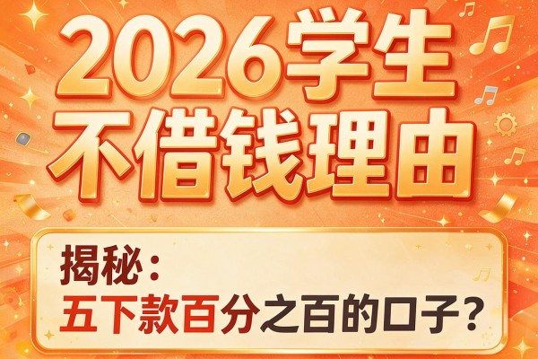 2026学生不借钱理由，揭秘五个下款百分之百的口子