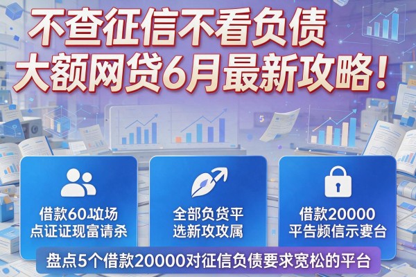 不查征信不看负债大额网贷6月最新攻略!盘点5个借款20000对征信负债要求宽松的平台