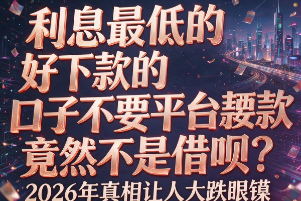 利息最低的"好下款的口子不要平台"竟然不是借呗?2026年真相让人大跌眼镜