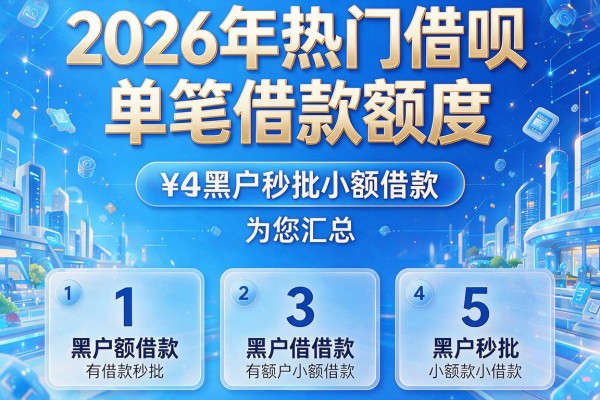 2026年热门借呗单笔借款额度，为您汇总5个黑户秒批小额借款