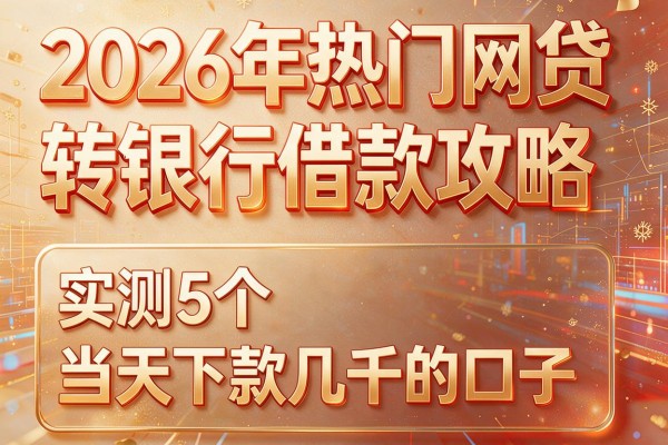 2026年热门网贷转银行借款攻略，实测5个当天下款几千的口子