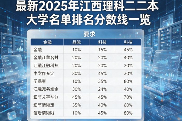 最新2025年江西理科二本大学名单及排名分数线一览