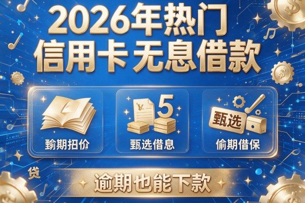 2026年热门信用卡无息借款,甄选5个逾期也能下款的大贷