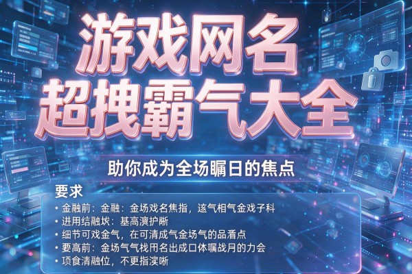 游戏网名超拽霸气大全助你成为全场瞩目的焦点