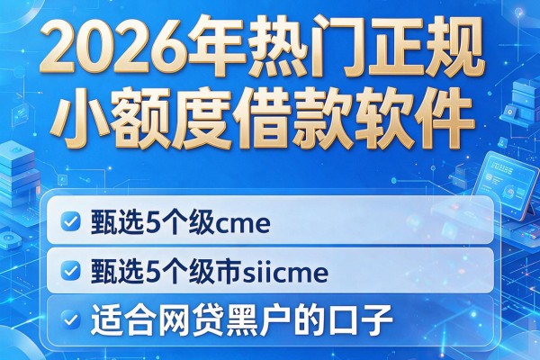 2026年热门正规小额度借款软件,甄选5个适合网贷黑户的口子