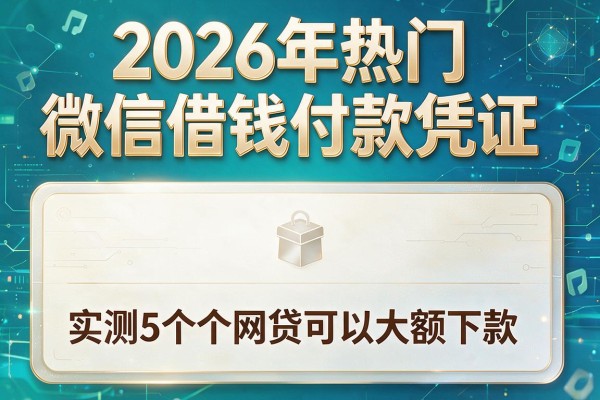 2026年热门微信借钱付款凭证，实测5个那个网贷可以大额下款