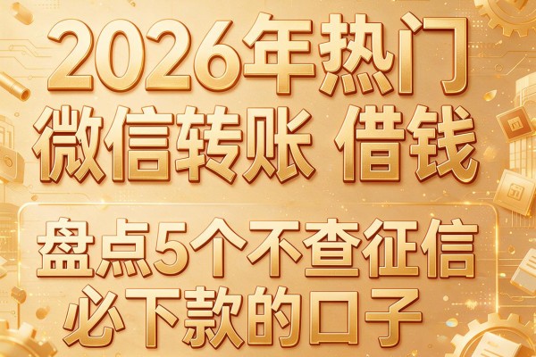 2026年热门微信转账 借钱，盘点5个不查征信必下款的口子