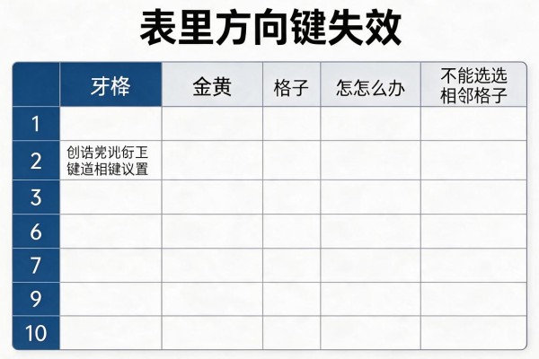 表格里方向键失效不能选相邻格子怎么办