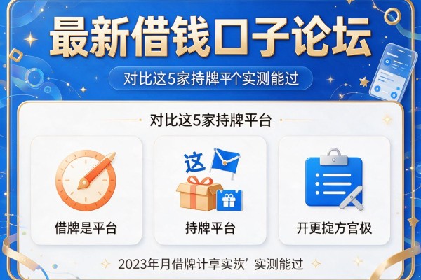 最新借钱口子论坛,对比这5家持牌平台实测能过