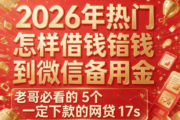 2026年热门怎样借钱到微信备用金,老哥必看的5个一定下款的网贷17s