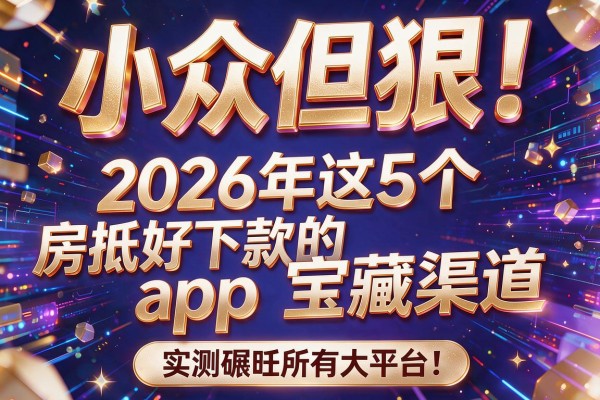 小众但狠!2026年这5个"房抵好下款的app"宝藏渠道,实测碾压所有大平台