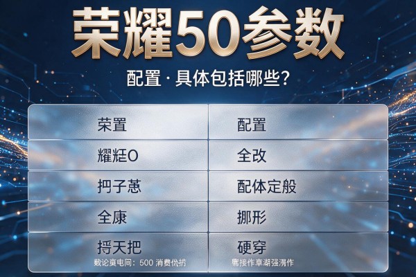 荣耀50参数配置具体包括哪些？