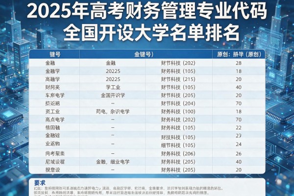 2025年高考财务管理专业代码及全国开设大学名单排名(原创)