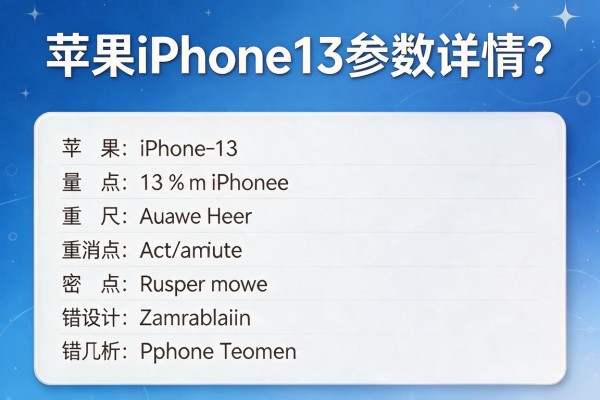 苹果iPhone13参数详情？