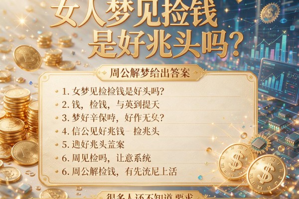 女人梦见捡钱是好兆头吗?周公解梦给出答案,很多人还不知道