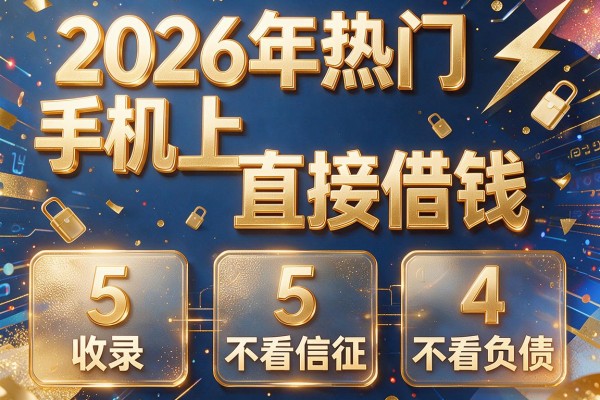 2026年热门手机上直接借钱,收录5个不看信征不看负债